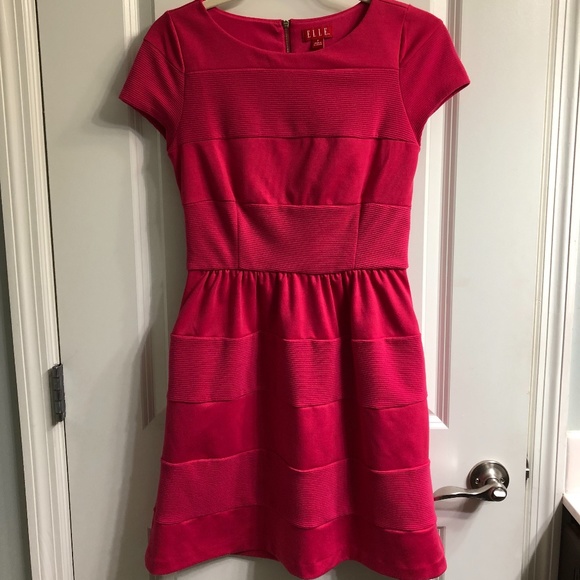 ELLE Pink A-line Dress with Cap Sleeves - Size 2 - Picture 1 of 5
